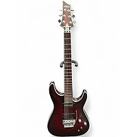 Used Schecter Guitar Research C1 Platinum FR-S Crimson Red Burst Solid Body Electric Guitar