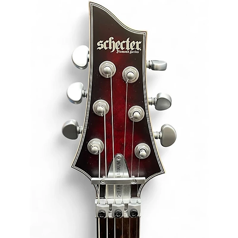 Used Schecter Guitar Research C1 Platinum FR-S Crimson Red Burst Solid Body Electric Guitar