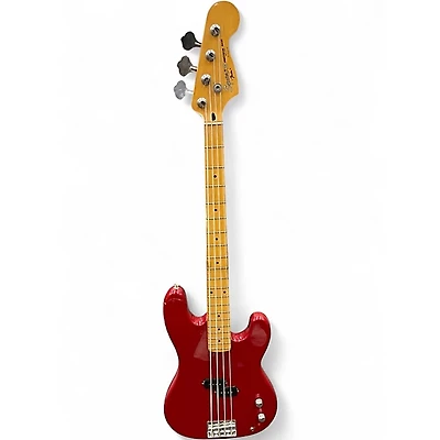 Used Squier Precision Bass Red Electric Bass Guitar