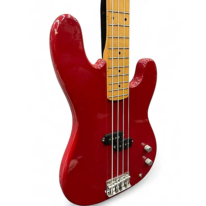 Used Squier Precision Bass Red Electric Bass Guitar