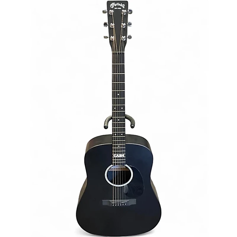 Used Martin DX Johnny Cash Black Acoustic Electric Guitar