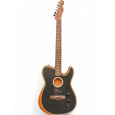 Used Fender Acoustasonic Player Telecaster Black Acoustic Electric Guitar