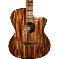 Used Luna gypsy zebra Natural Acoustic Electric Guitar