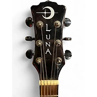Used Luna gypsy zebra Natural Acoustic Electric Guitar