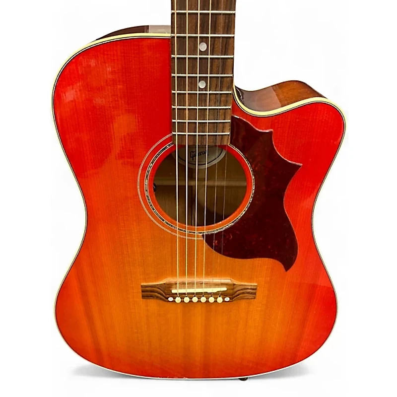 Used Gibson Hummingbird 2 Tone Sunburst Acoustic Electric Guitar