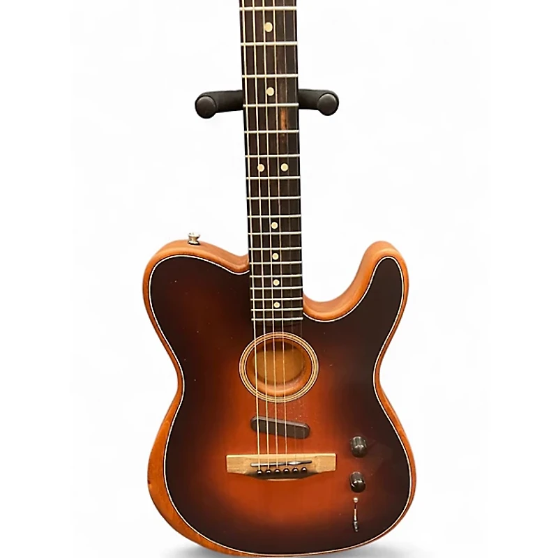 Used Fender American Acoustasonic Telecaster Sunburst Acoustic Electric Guitar