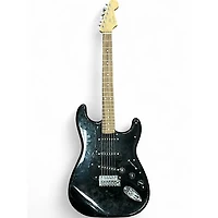 Used Squier Deluxe Stratocaster Black Solid Body Electric Guitar