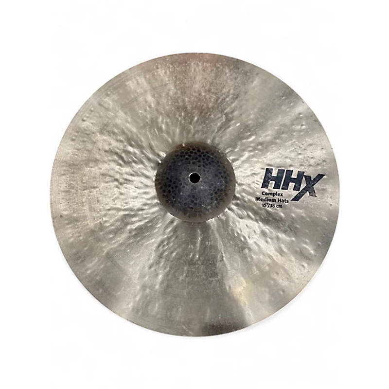 Used SABIAN 15in HHX COMPLEX MEDIUM HATS PAIR Cymbal