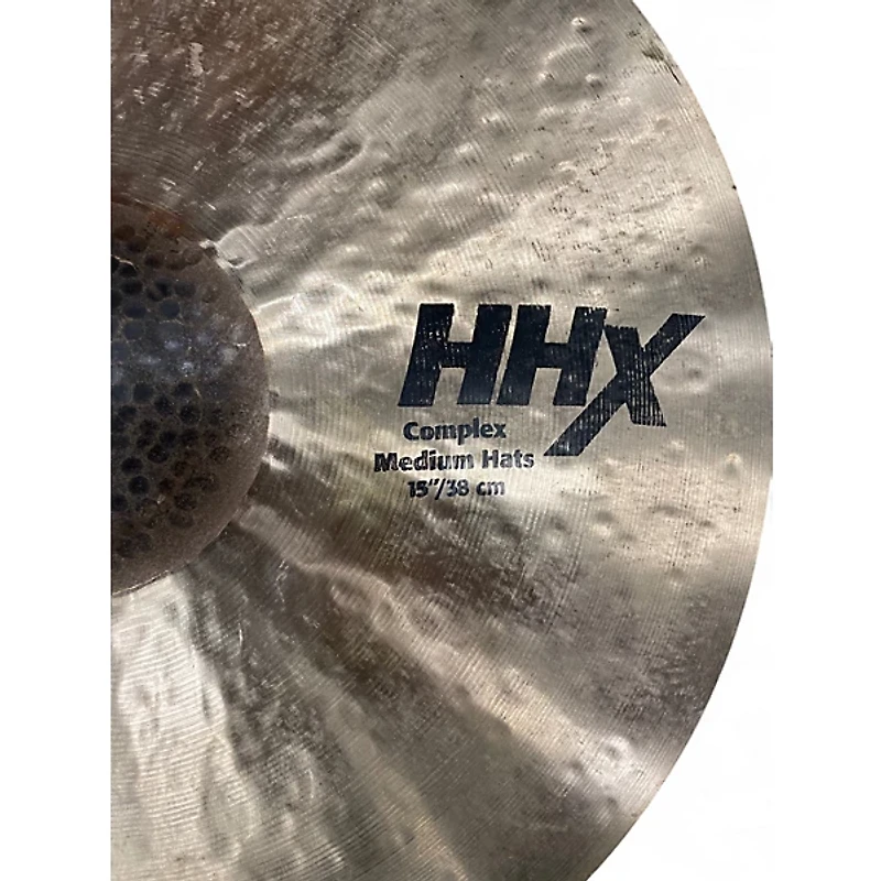 Used SABIAN 15in HHX COMPLEX MEDIUM HATS PAIR Cymbal