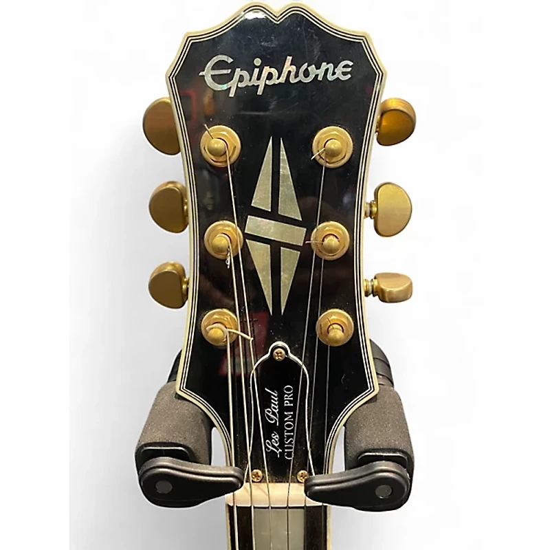 Used Epiphone Les Paul Custom Pro Antique Ivory Solid Body Electric Guitar