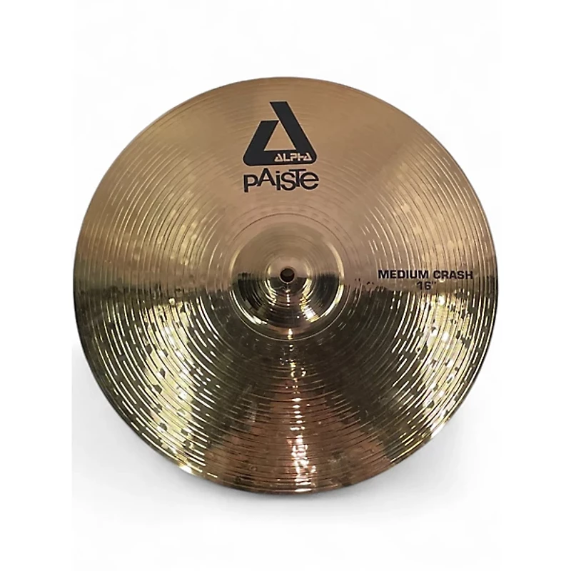 Used Paiste 16in Alpha Medium Crash Brilliant Cymbal