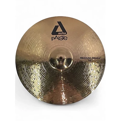 Used Paiste 16in Alpha Medium Crash Brilliant Cymbal