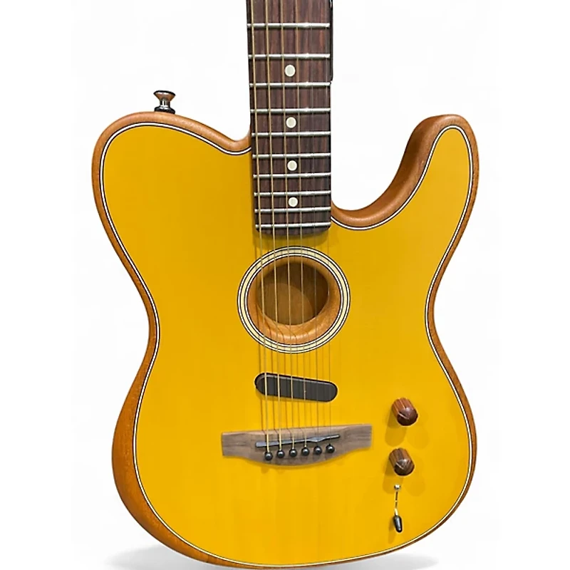 Used Fender Acoustasonic Player Telecaster Natural Acoustic Electric Guitar