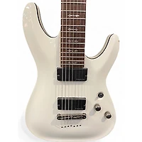 Used Schecter Guitar Research Demon 7 String White Solid Body Electric Guitar