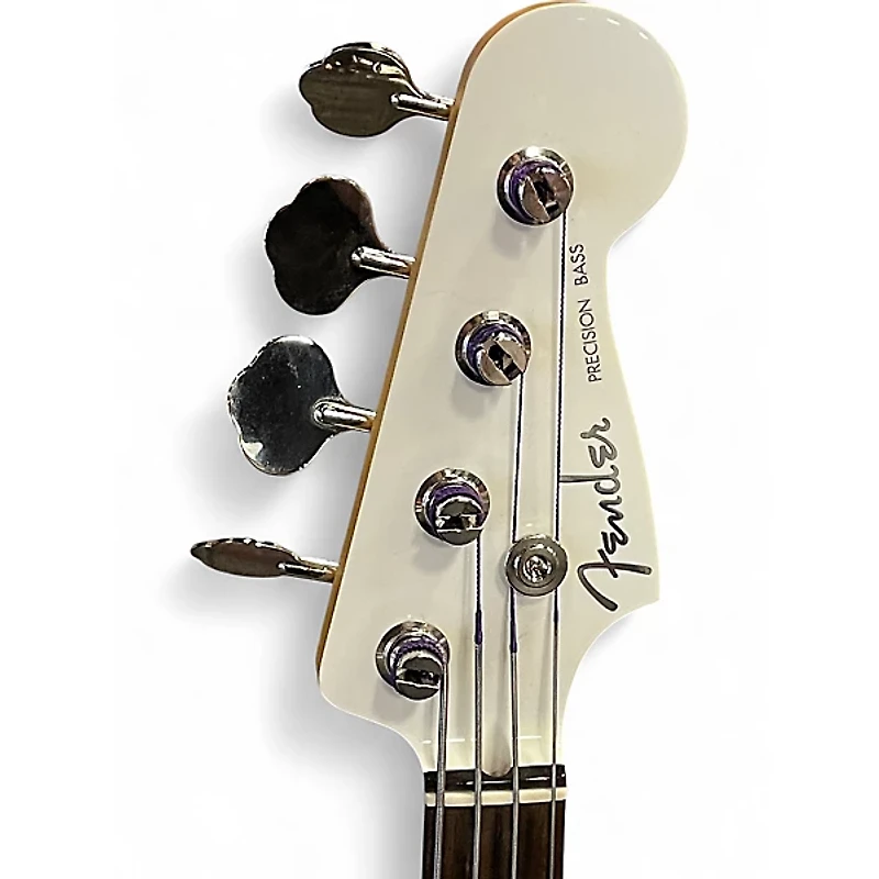Used Fender AERODYNE PRECISION BASS Bright White Electric Bass Guitar