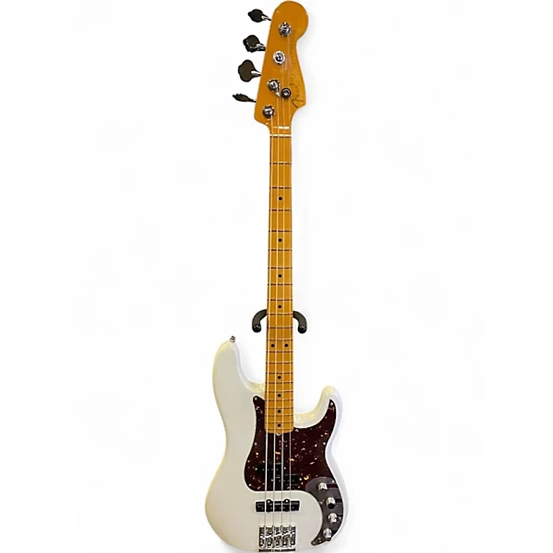 Used Fender American Ultra Precision Bass Pearl White Electric Bass Guitar