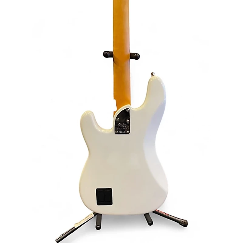 Used Fender American Ultra Precision Bass Pearl White Electric Bass Guitar
