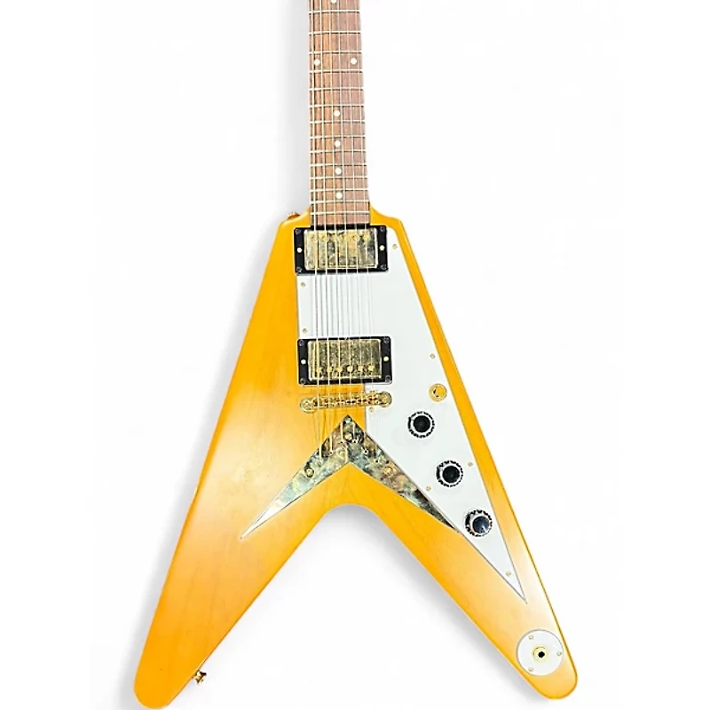 Used Epiphone Korina Flying V Natural Electric Bass Guitar