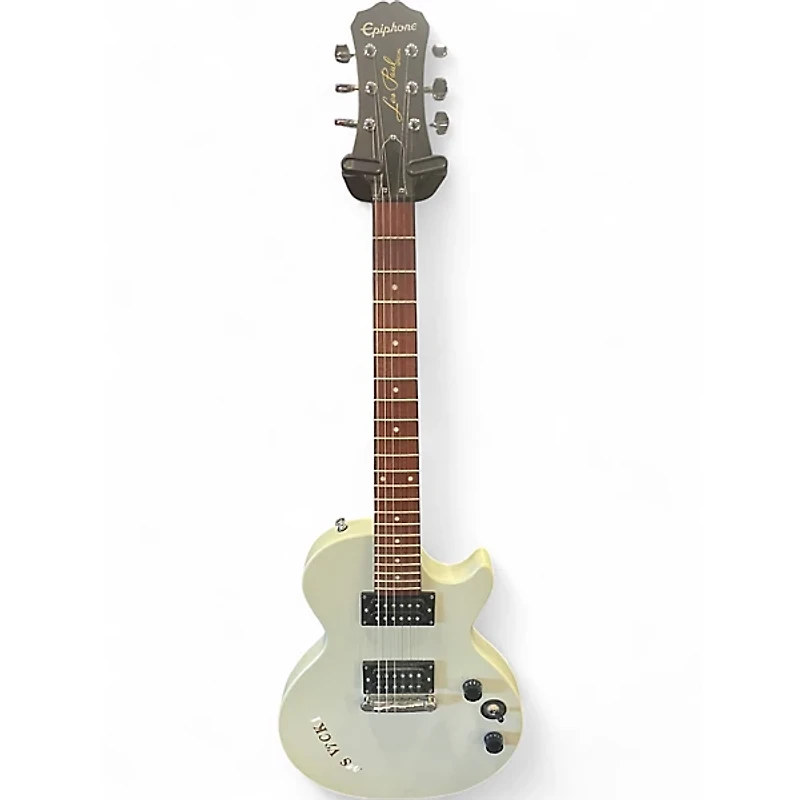 Used Epiphone Les Paul 100 Bolt On White Solid Body Electric Guitar