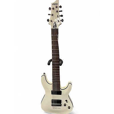 Used Schecter Guitar Research Demon 7 String Vintage White Solid Body Electric Guitar