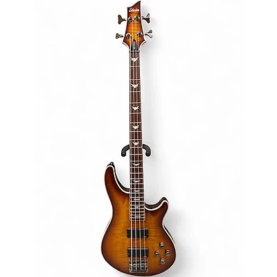 Used Schecter Guitar Research Omen Extreme 4 String Vintage Sunburst Electric Bass Guitar