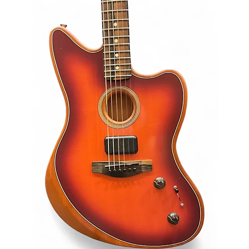 Used Fender American Acoustasonic Jazzmaster Tobacco Sunburst Acoustic Electric Guitar
