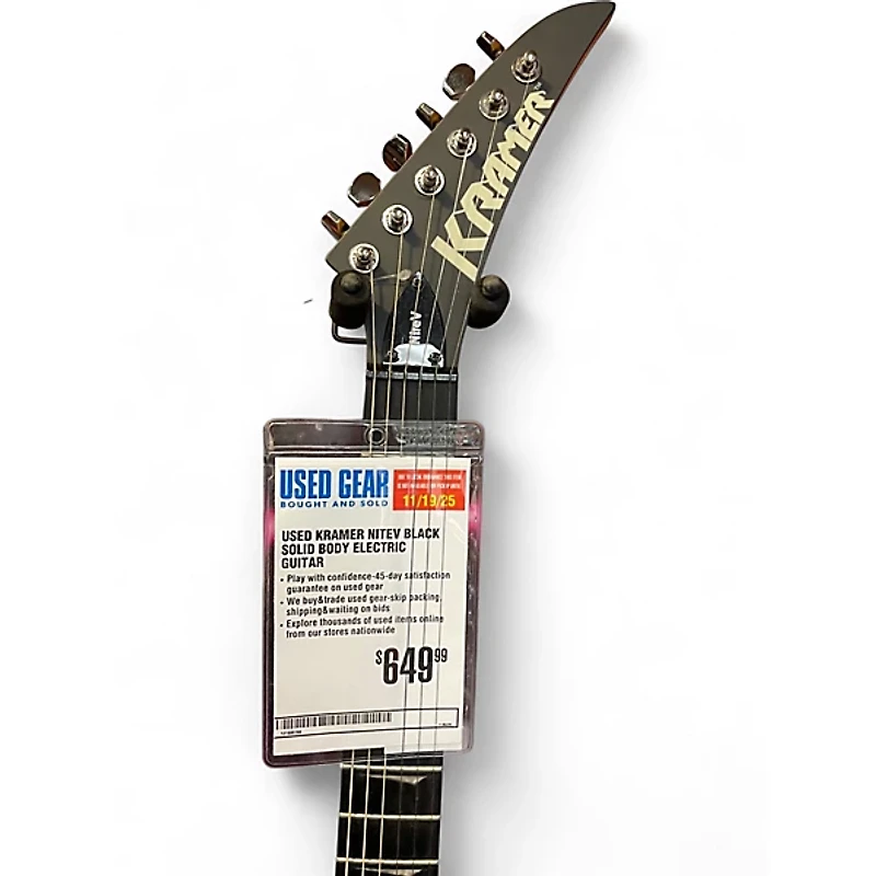 Used Kramer NITEV Black Solid Body Electric Guitar