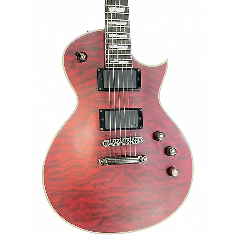 Used ESP EC1000 Deluxe Trans Red Solid Body Electric Guitar