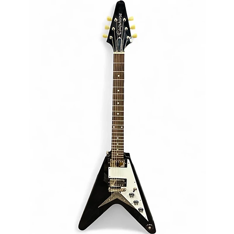 Used Epiphone 1958 Korina Flying V Ebony Solid Body Electric Guitar