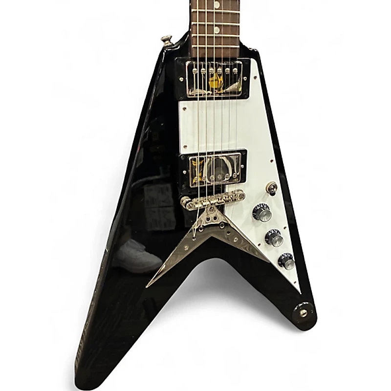 Used Epiphone 1958 Korina Flying V Ebony Solid Body Electric Guitar