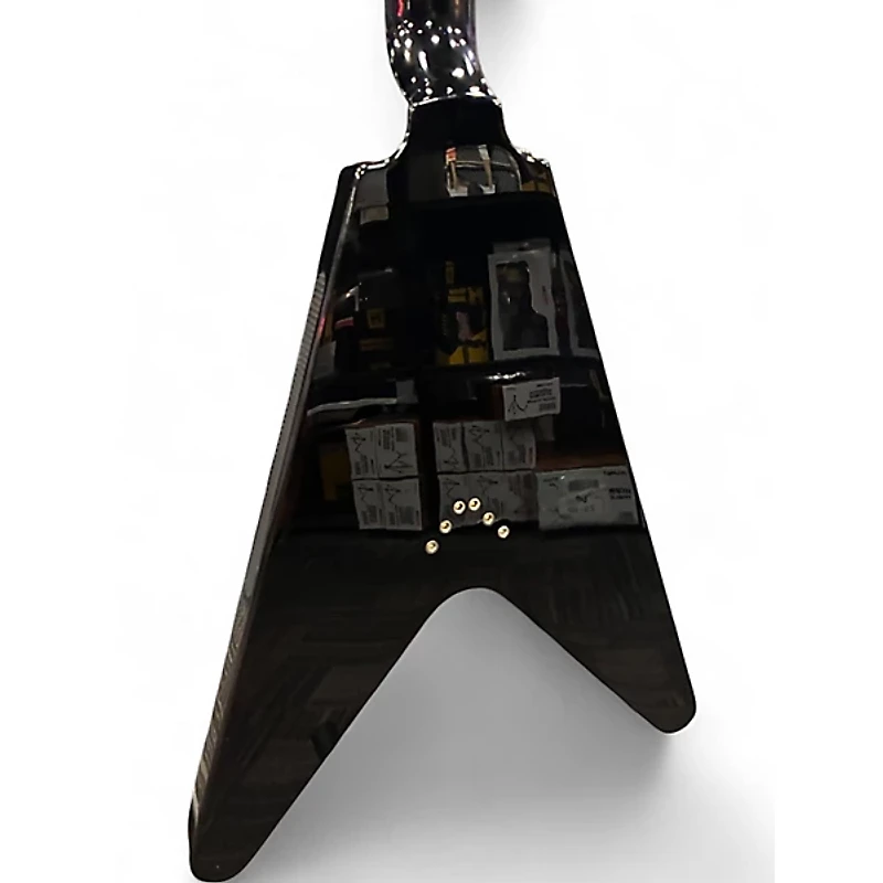 Used Epiphone 1958 Korina Flying V Ebony Solid Body Electric Guitar