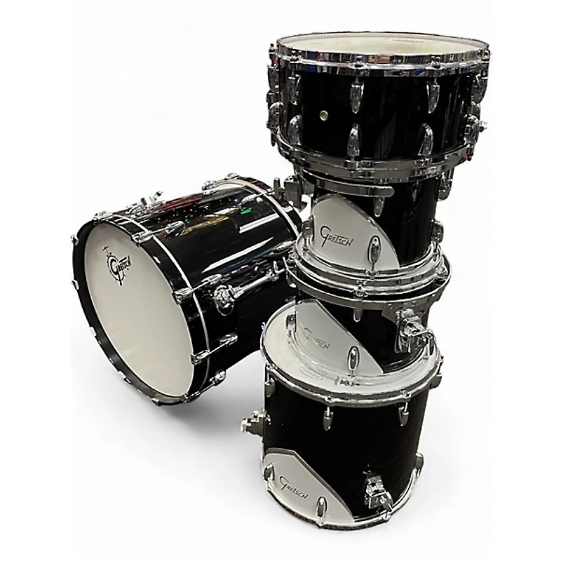 Used Gretsch Drums 5 Piece Renown 57 Black Drum Kit