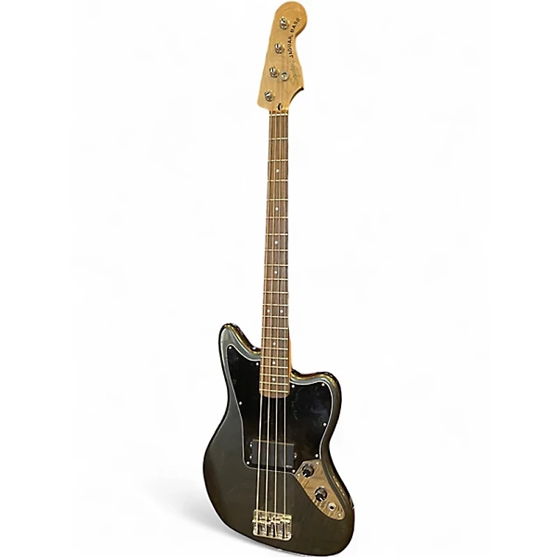 Used Squier Jaguar Bass Silver Electric Bass Guitar