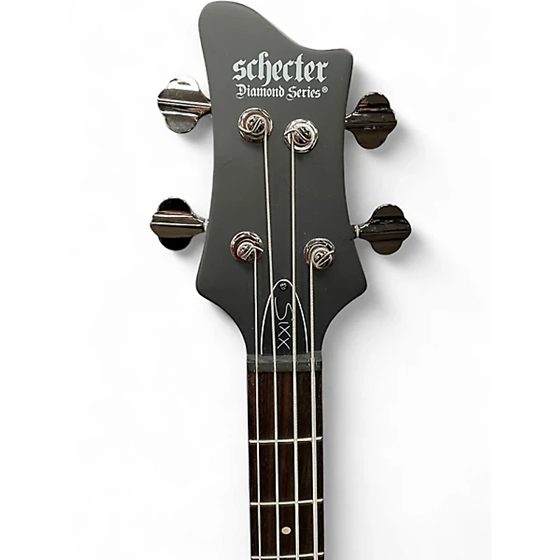 Used Schecter Guitar Research Nikki Sixx Signature Satin Black Electric Bass Guitar