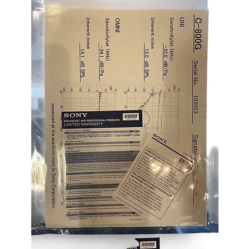 Used Sony C800G PAC Microphone System With Power Supply Tube Microphone