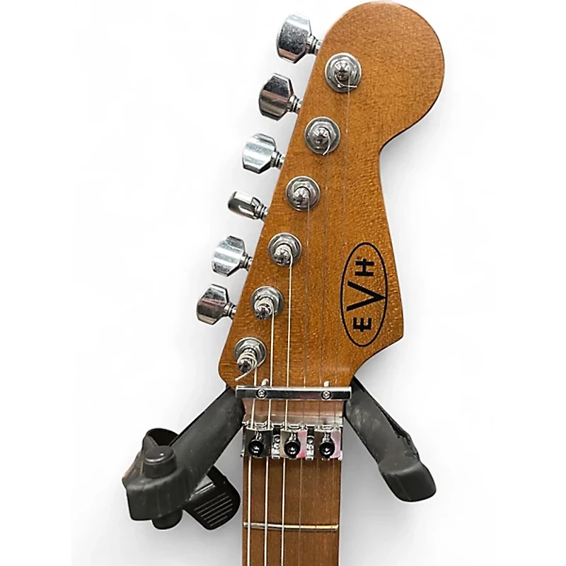 Used 2023 EVH Striped Series Frankie Red with Black and White Stripes Solid Body Electric Guitar