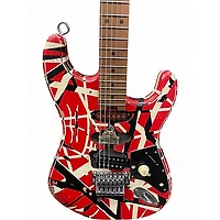 Used 2023 EVH Striped Series Frankie Red with Black and White Stripes Solid Body Electric Guitar
