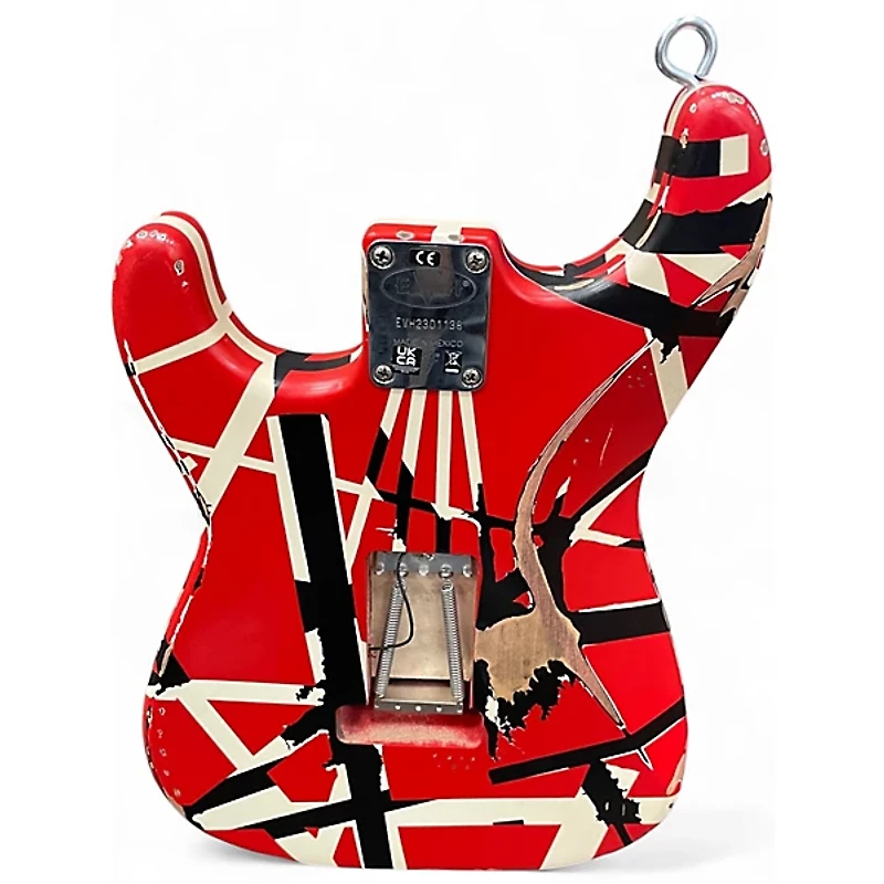 Used 2023 EVH Striped Series Frankie Red with Black and White Stripes Solid Body Electric Guitar