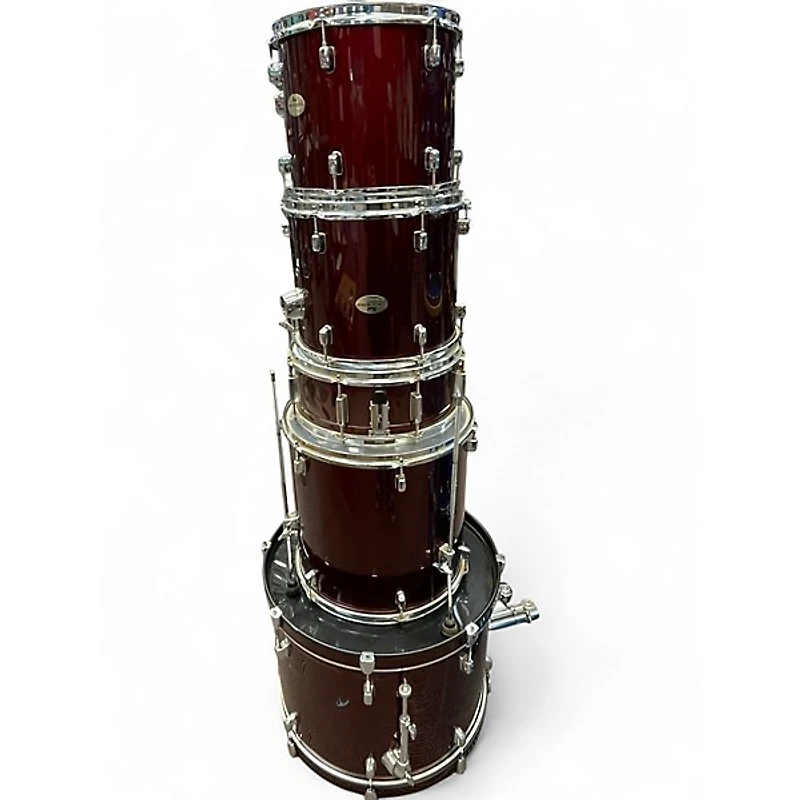 Used Pearl 5 Piece Forum red Drum Kit