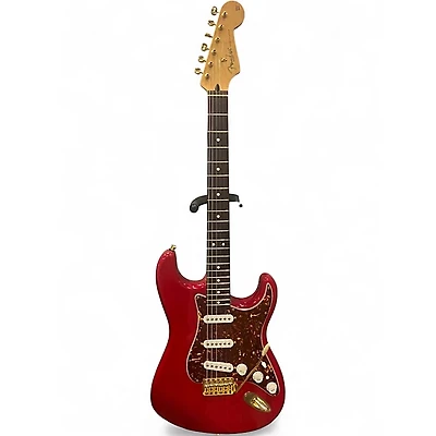 Used Fender Deluxe Stratocaster trans red Solid Body Electric Guitar