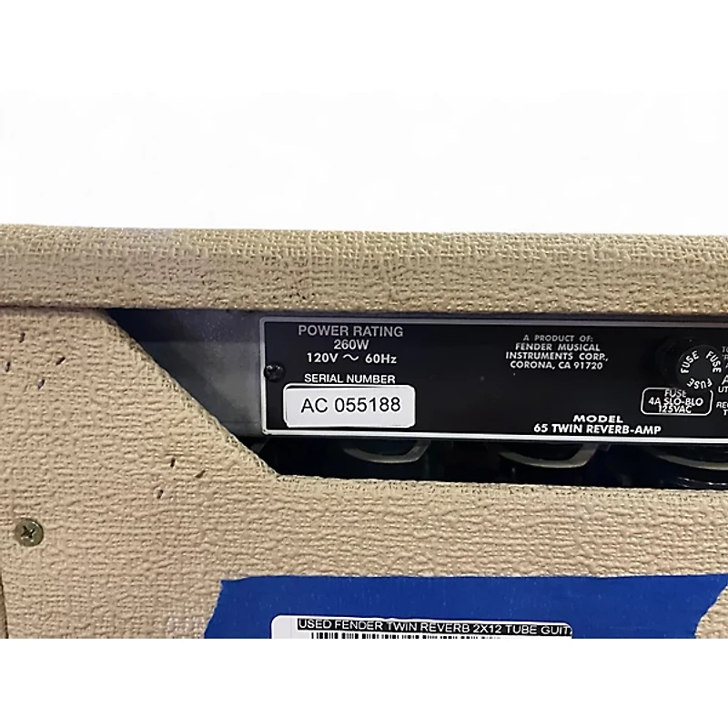 Used Fender Twin Reverb 2x12 Tube Guitar Combo Amp