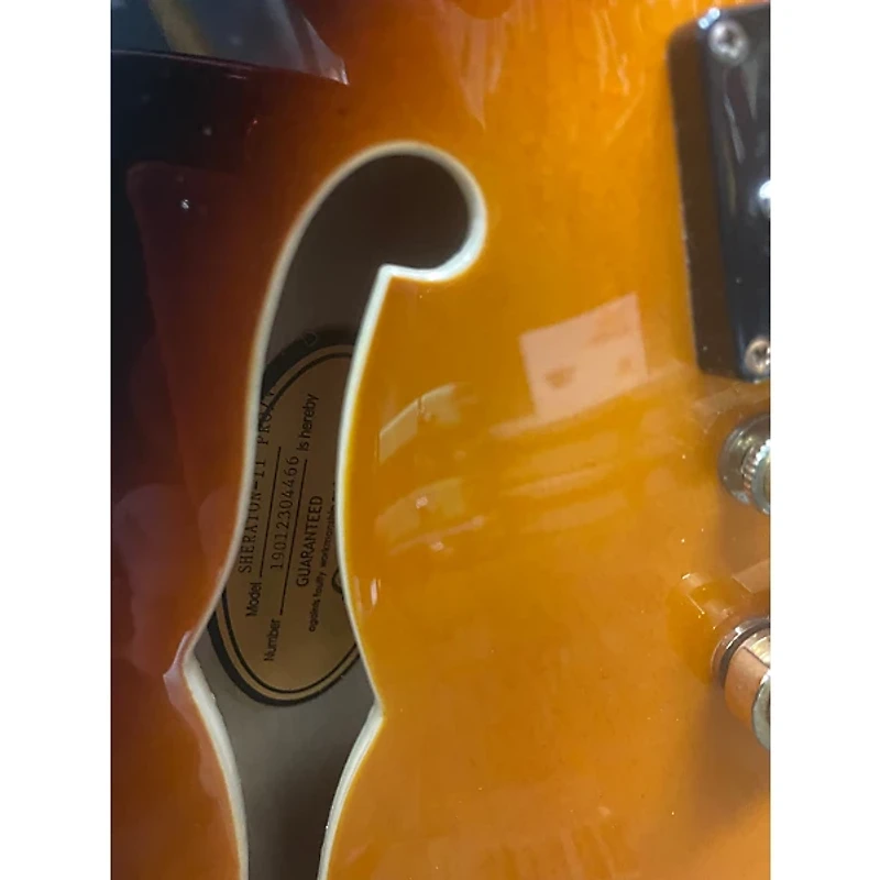 Used Epiphone Sheraton II 2 Tone Sunburst Hollow Body Electric Guitar