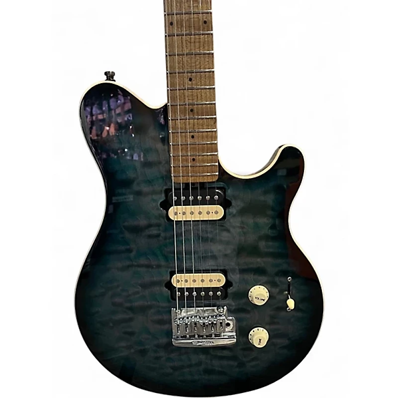 Used Ernie Ball Music Man Axis Super Sport HH QUILT TOP Solid Body Electric Guitar