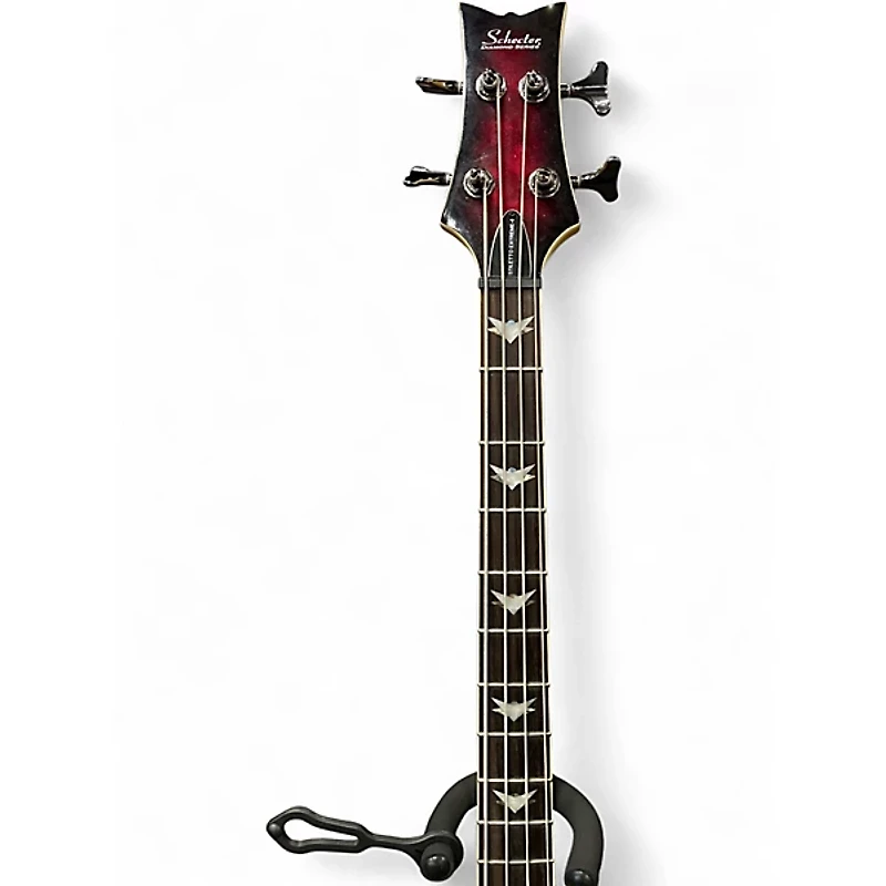 Used Schecter Guitar Research Stiletto Extreme 4 String Crimson Red Burst Electric Bass Guitar