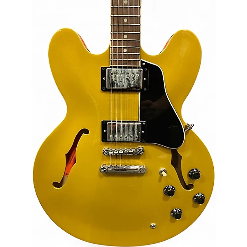 Used Epiphone ES355 Metallic Gold Hollow Body Electric Guitar