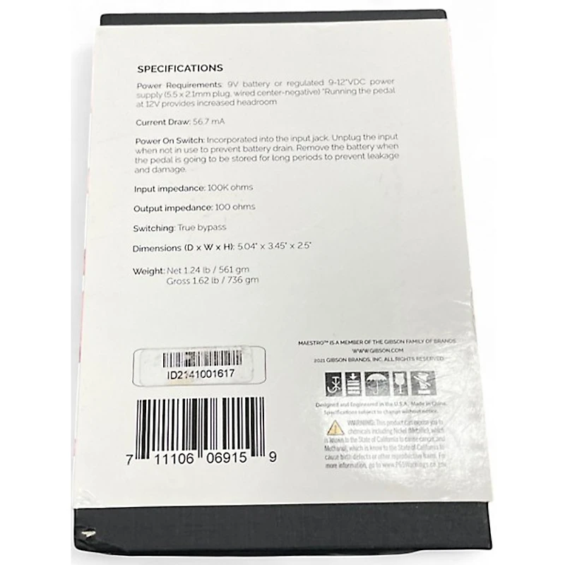 Used Maestro Invader Distortion Effect Pedal