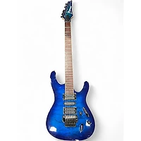 Used Ibanez S670QM Blue Solid Body Electric Guitar