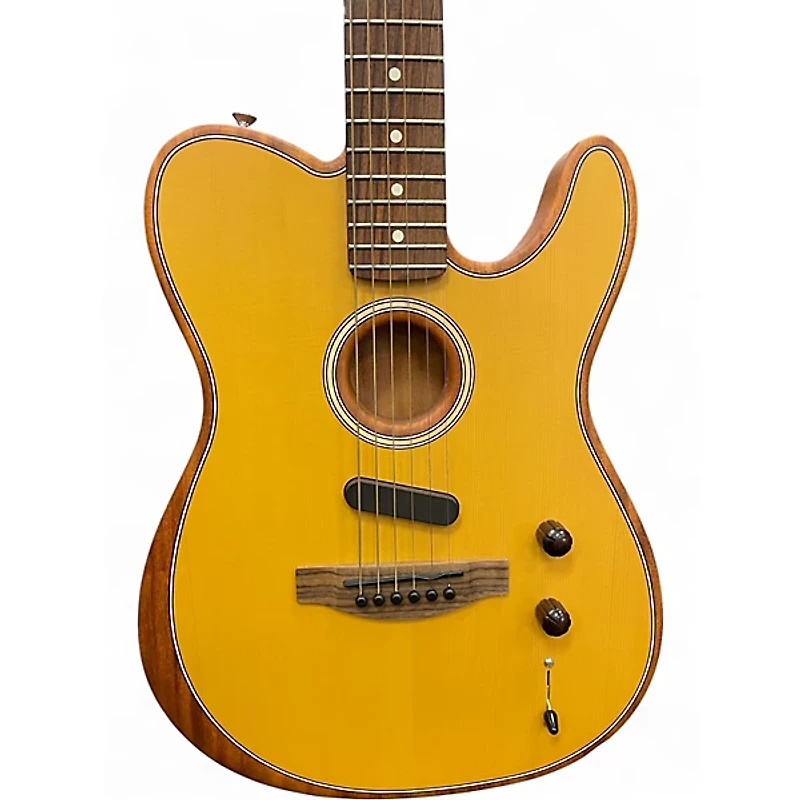 Used Fender Acoustasonic Player Telecaster Butterscotch Blonde Acoustic Electric Guitar