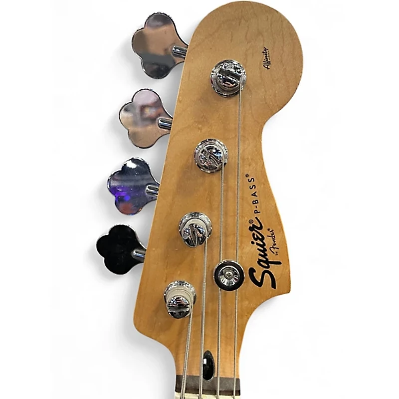 Used Squier Precision Bass Black and White Electric Bass Guitar