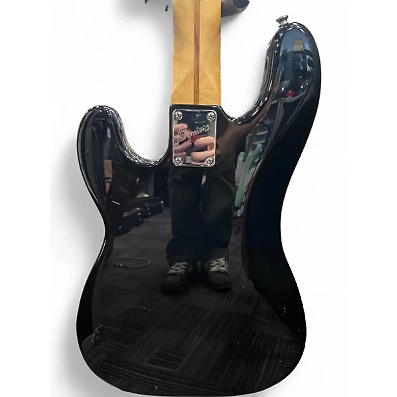 Used Squier Precision Bass Black and White Electric Bass Guitar